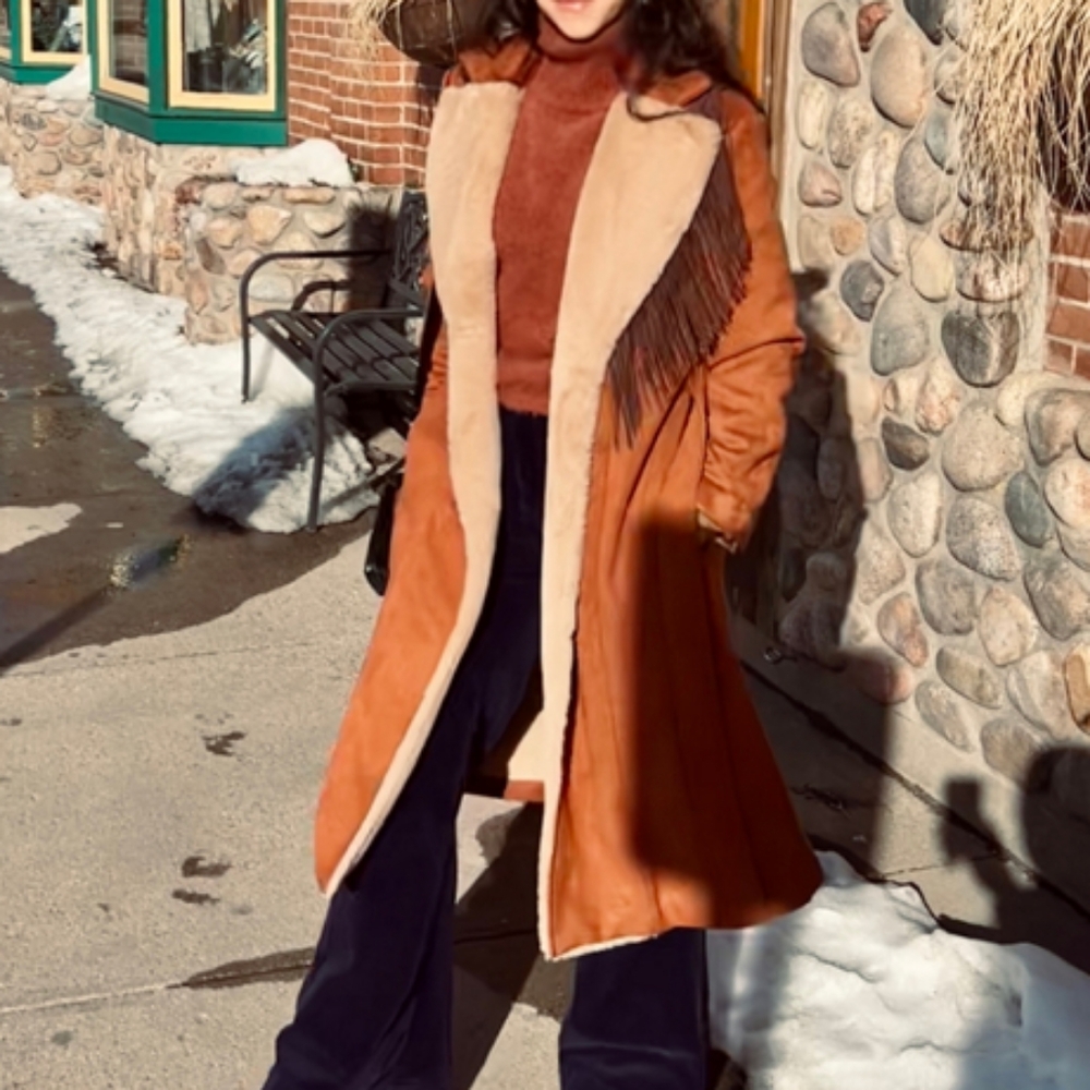 NWT ANTHRO | Hutch Daisy Suede Fringed Coat - Picture 13 of 17